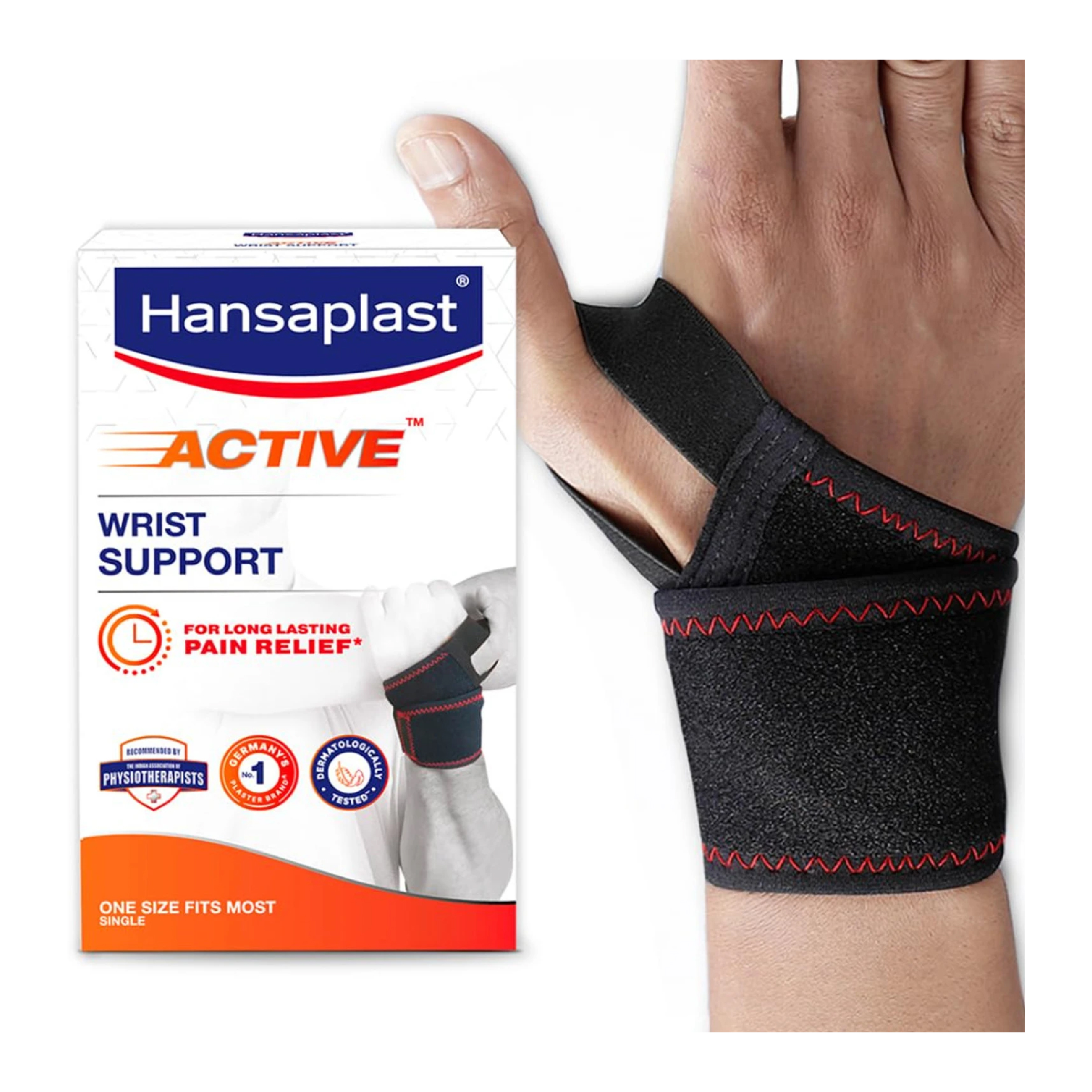 Hansaplast Active Wrist Support for Men & Women – One Size Fits Most (1 Pc)