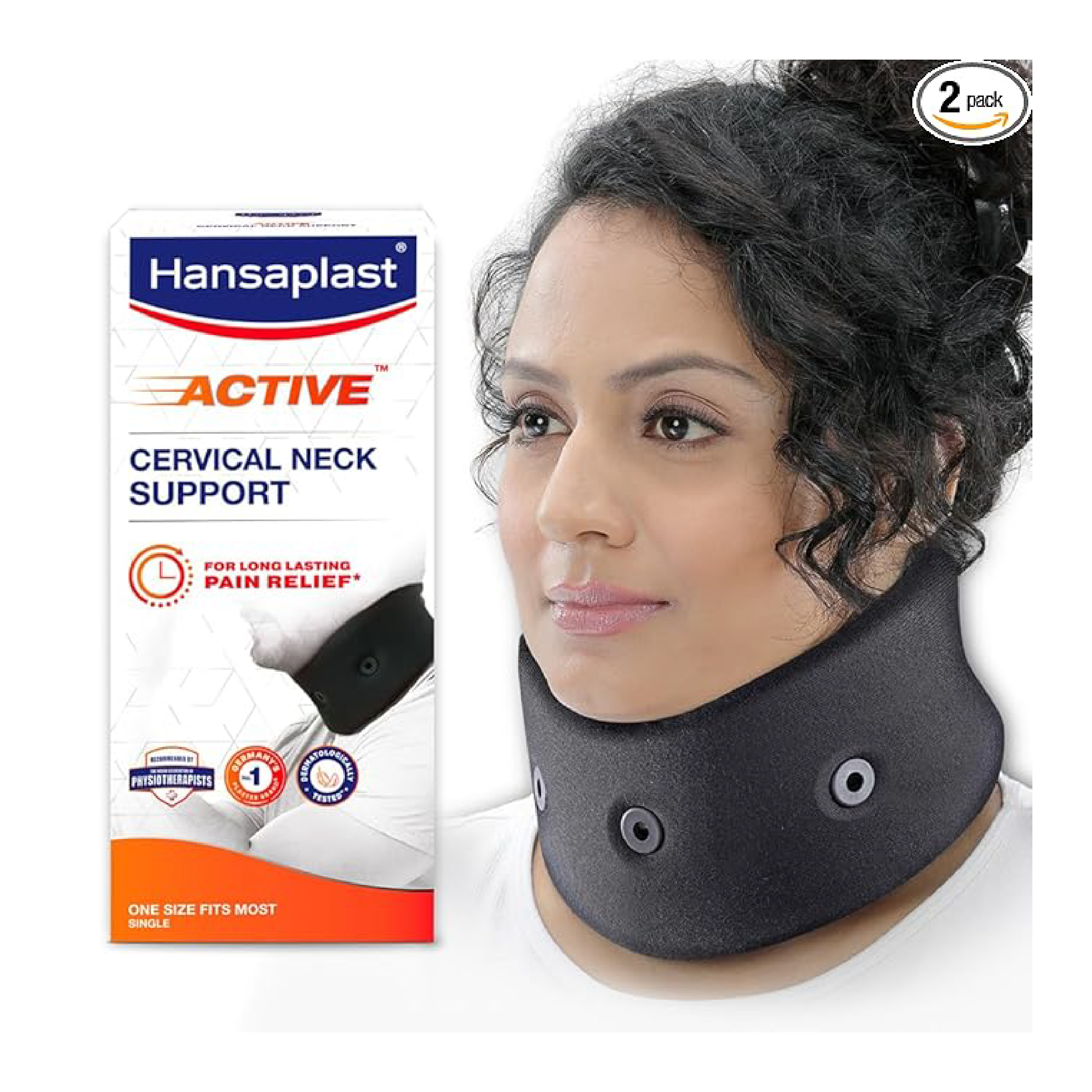 Hansaplast Active Cervical Neck Support for Men & Women – One Size Fits Most (1 Pc)