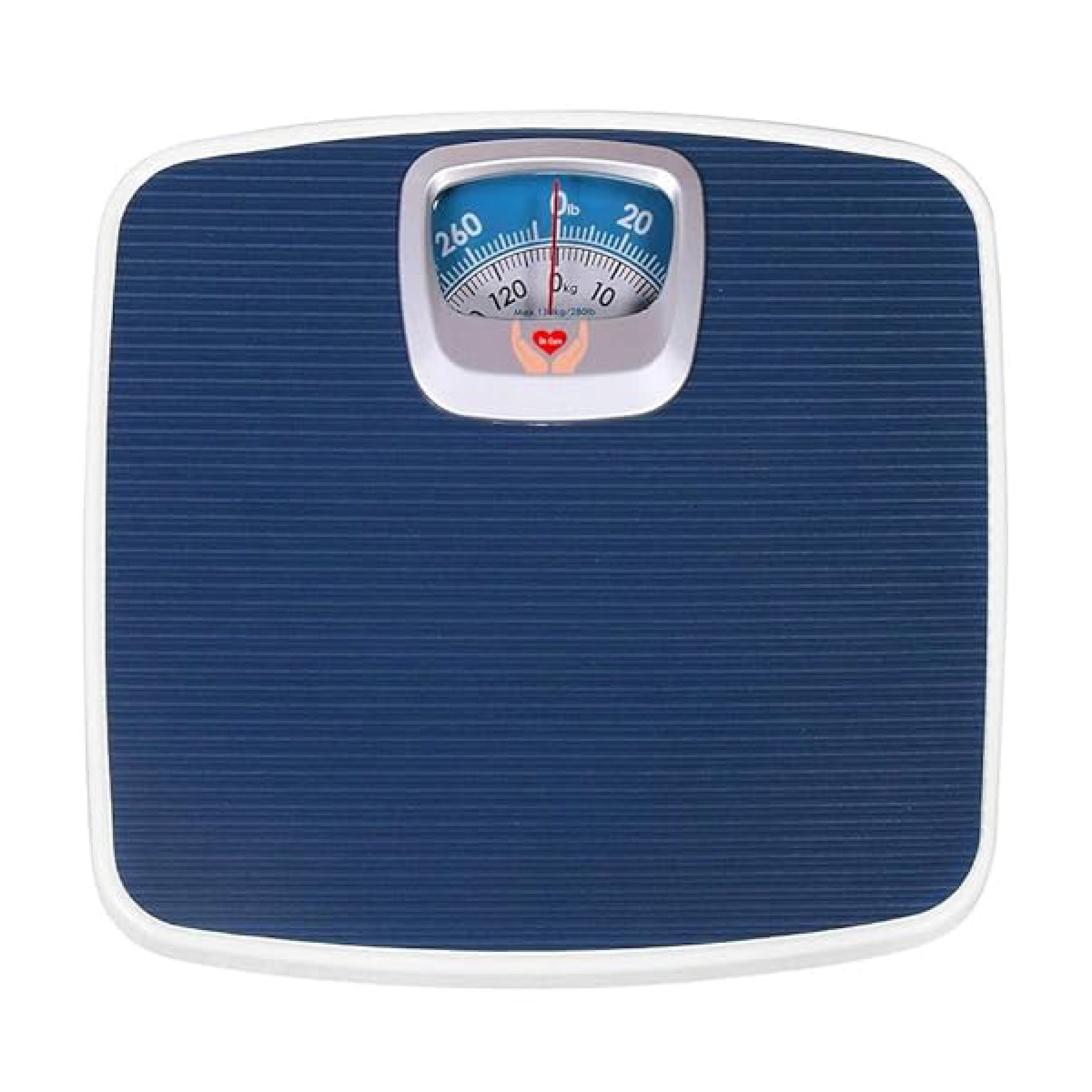 Dr Care Mechanical Weighing Scale with Anti-slip Surface – Analogue Weight Machine (130 kg, Blue, 1 Pc)