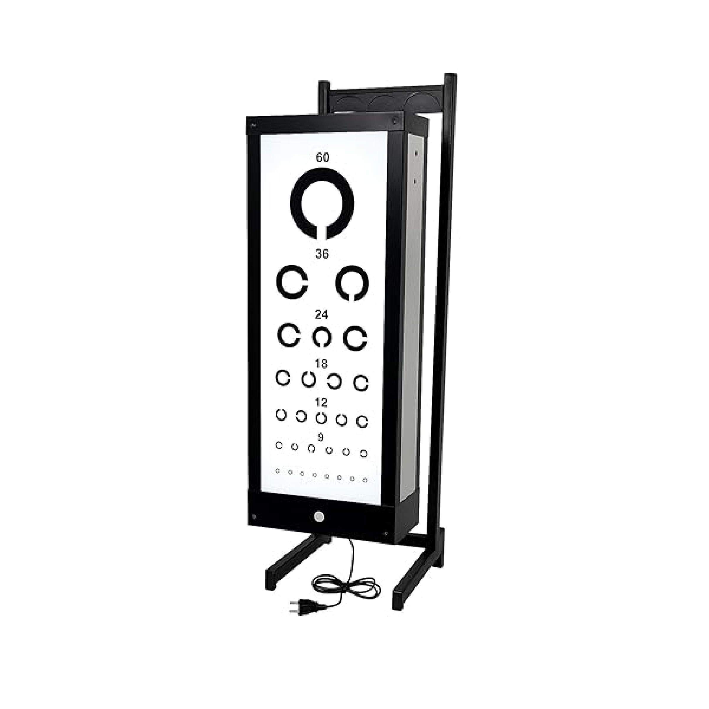 EEP Professional Eye Test Chart – LED Illuminated Vision Testing Drum (Wall-Mountable, White, 1 Pc)