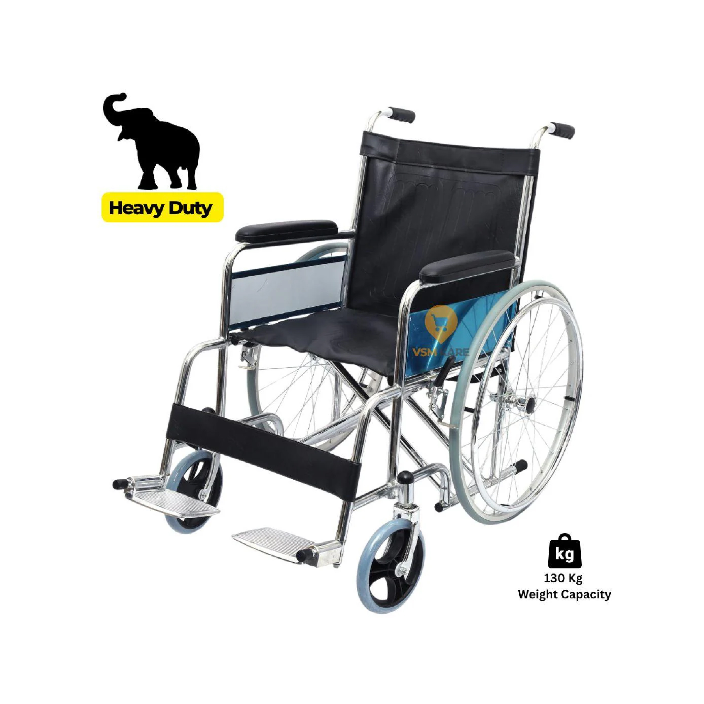 Foldable Wheelchair – Powder Coated Wheel Chair (1 Pc)