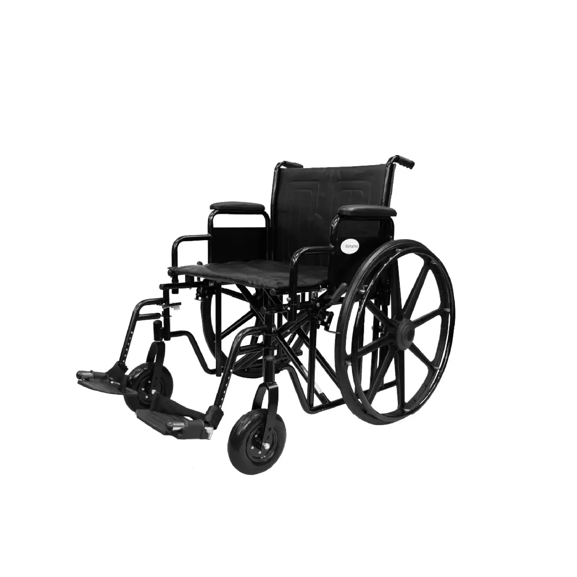 Rehamo Steely Blue Foldable Wheelchair with M-Steel Frame, Flip-Back Armrest & Half Folding Backrest (1 Pc)