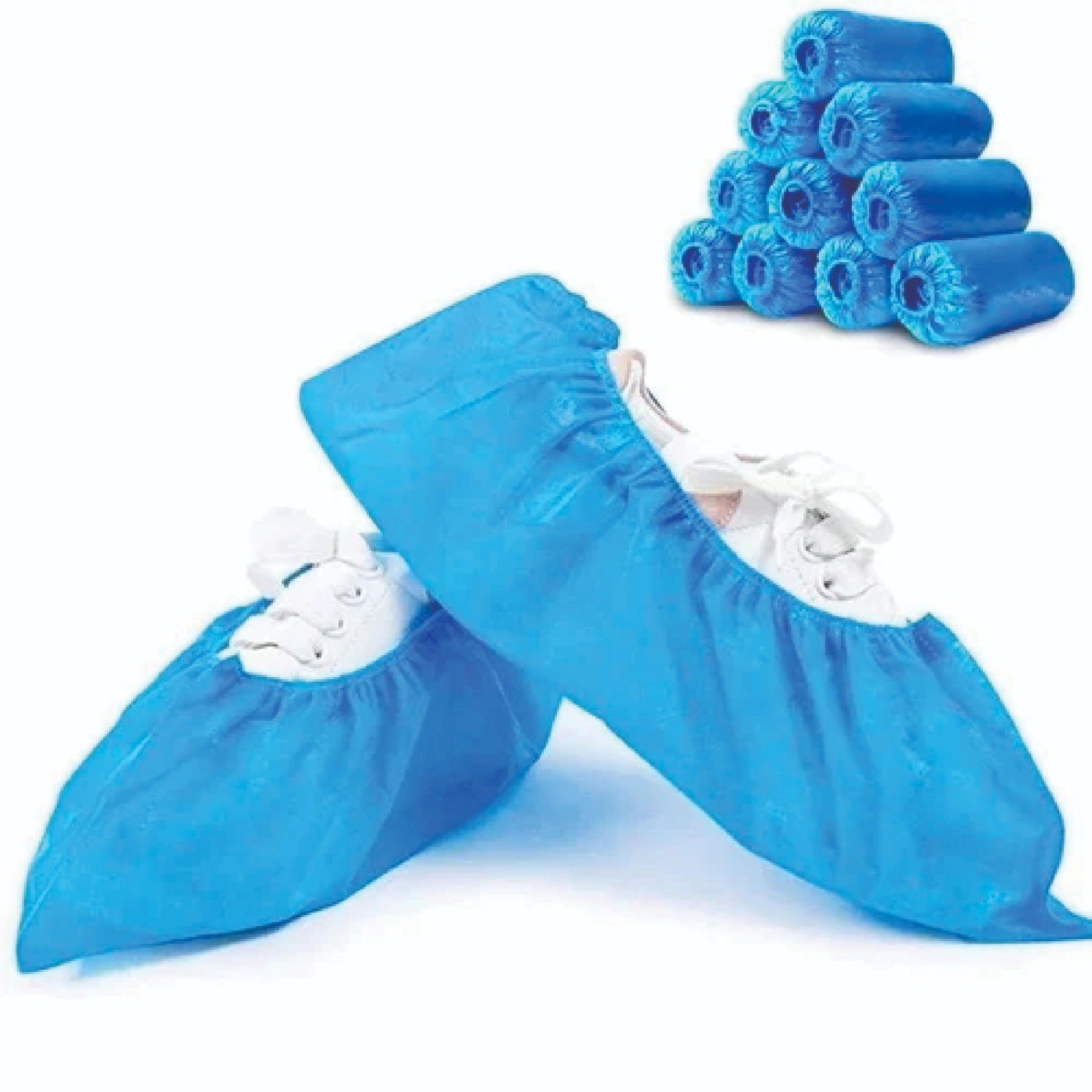 Medical Disposable Shoe Cover – Plain Sole (Blue, 10 Boxes, 500 Pairs)