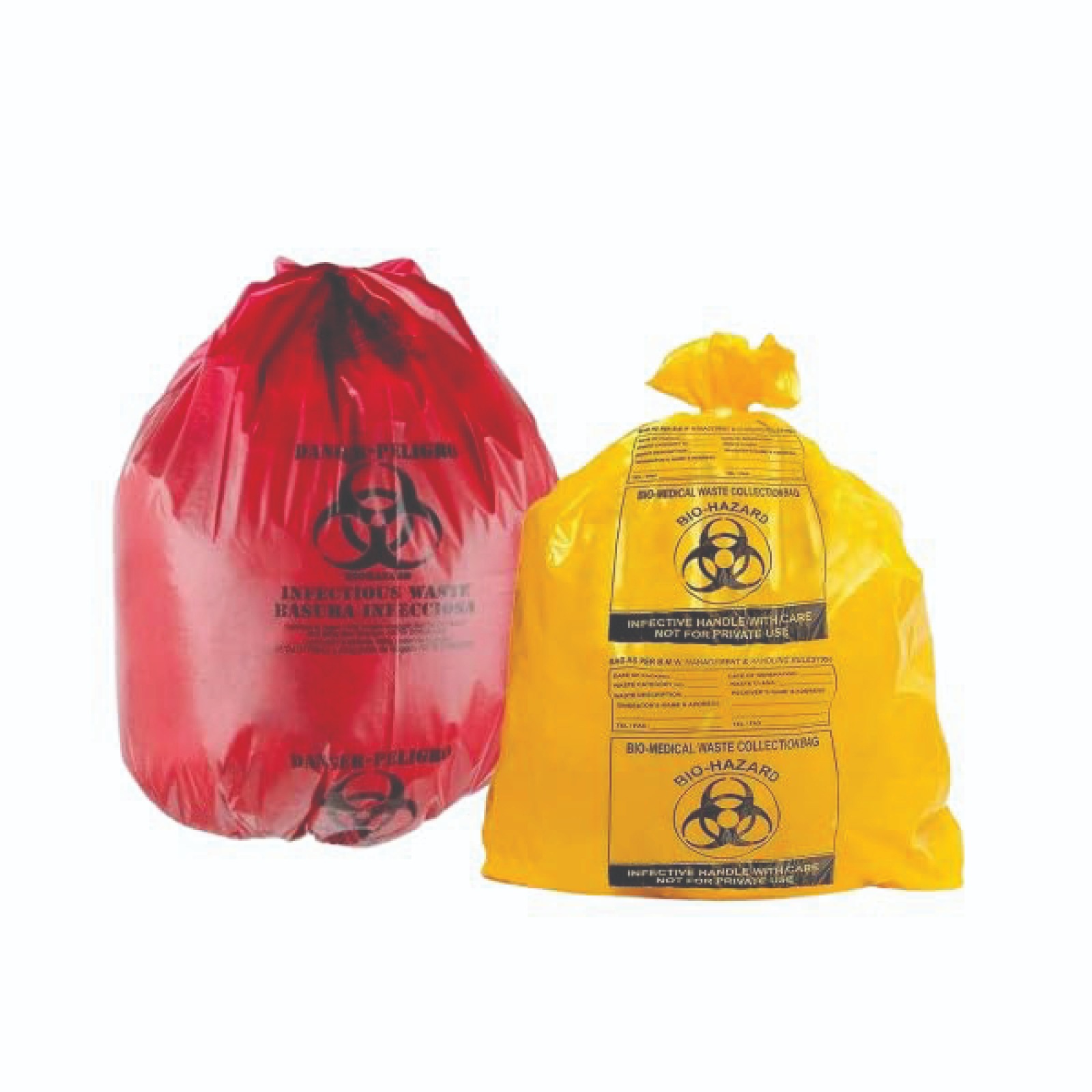 Bio-Medical Waste Collection Bags – Red & Yellow (29 x 39 Inch, 200 Bags)