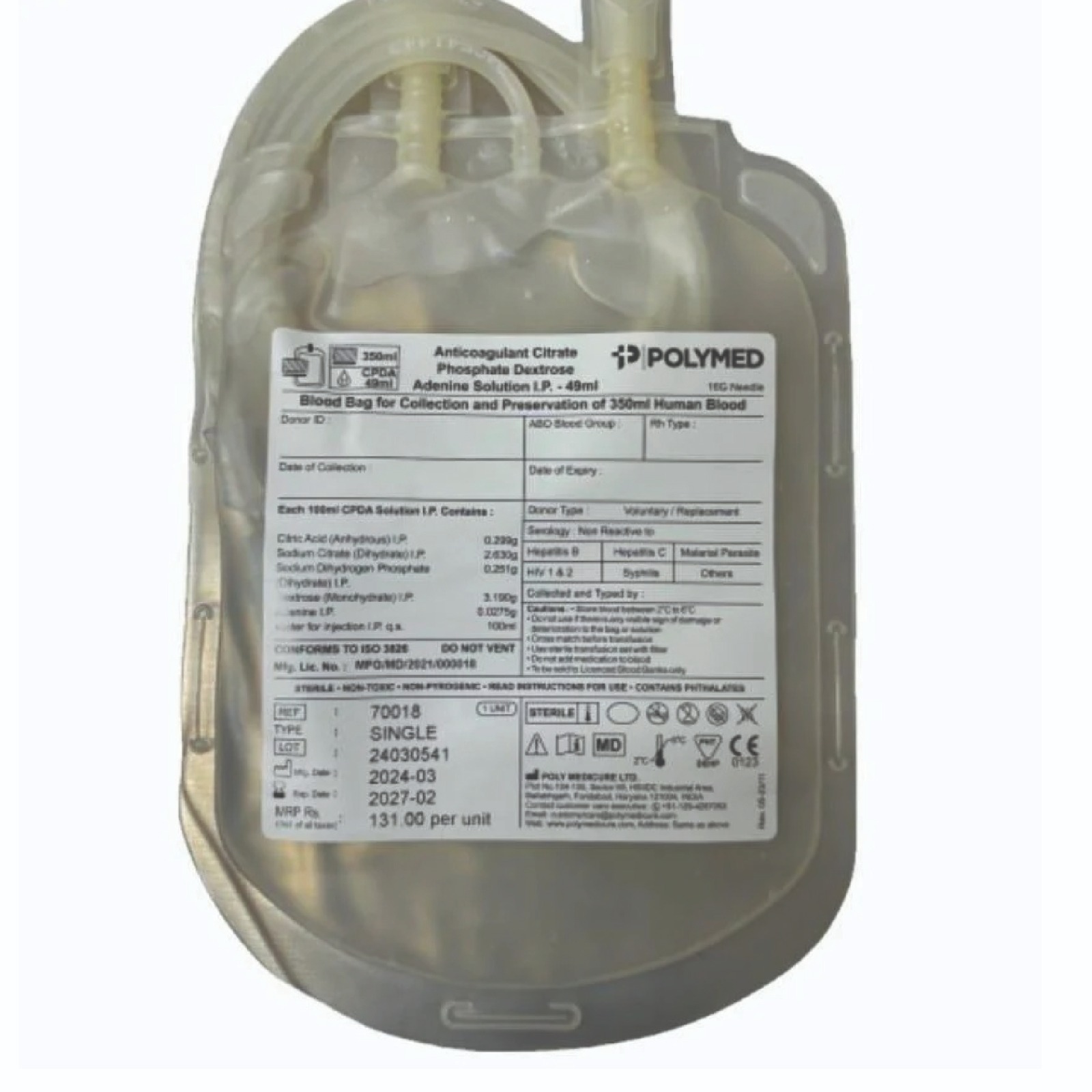 Blood Collection Bag – 350 ml (2 Pcs)