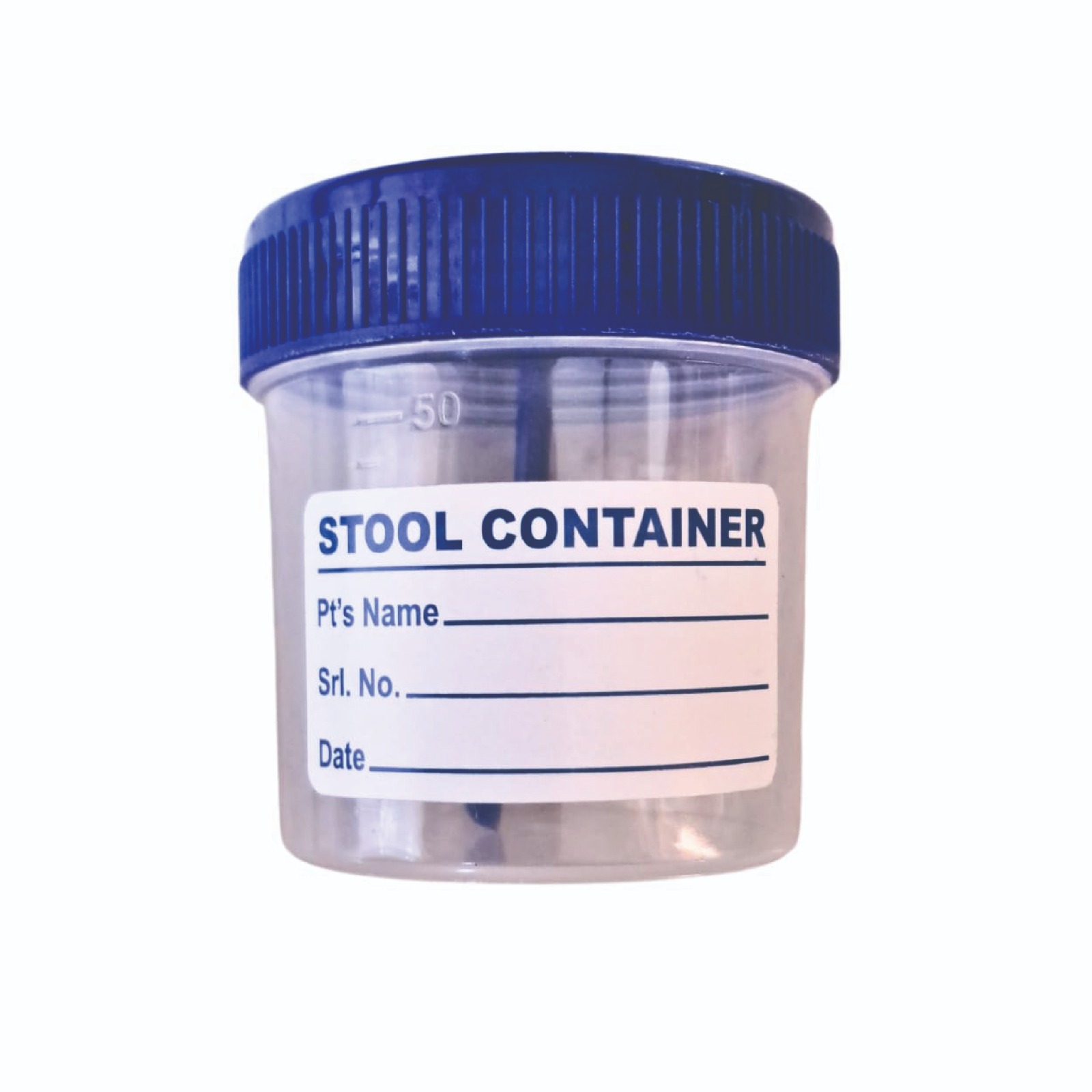 Abdos 60 ml Stool Sample Container with Spoon & Label – Sterile (Pack of 350)