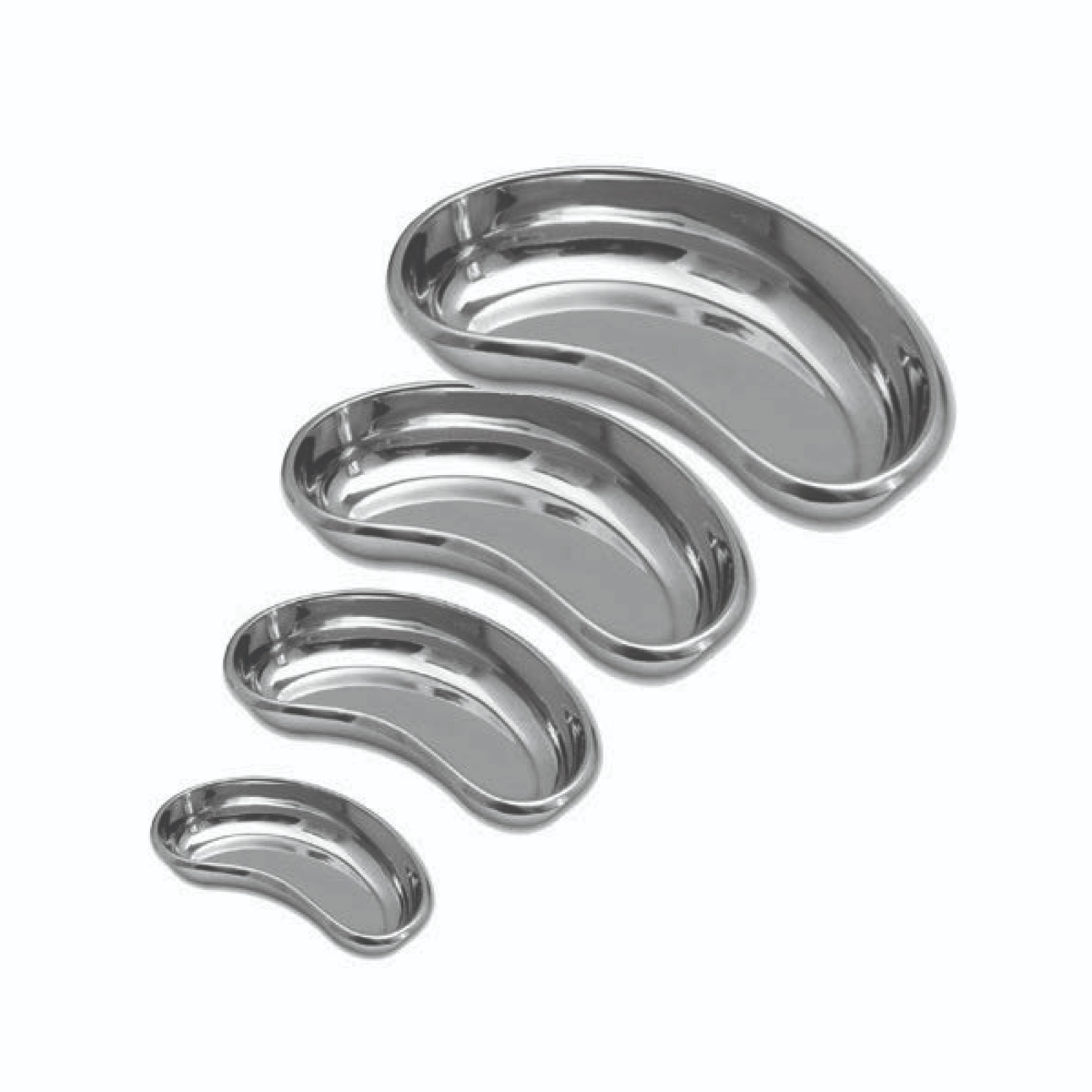 Arino Stainless Steel Kidney Tray Set – 6", 8", 10", 12" (Set of 4 Pcs)