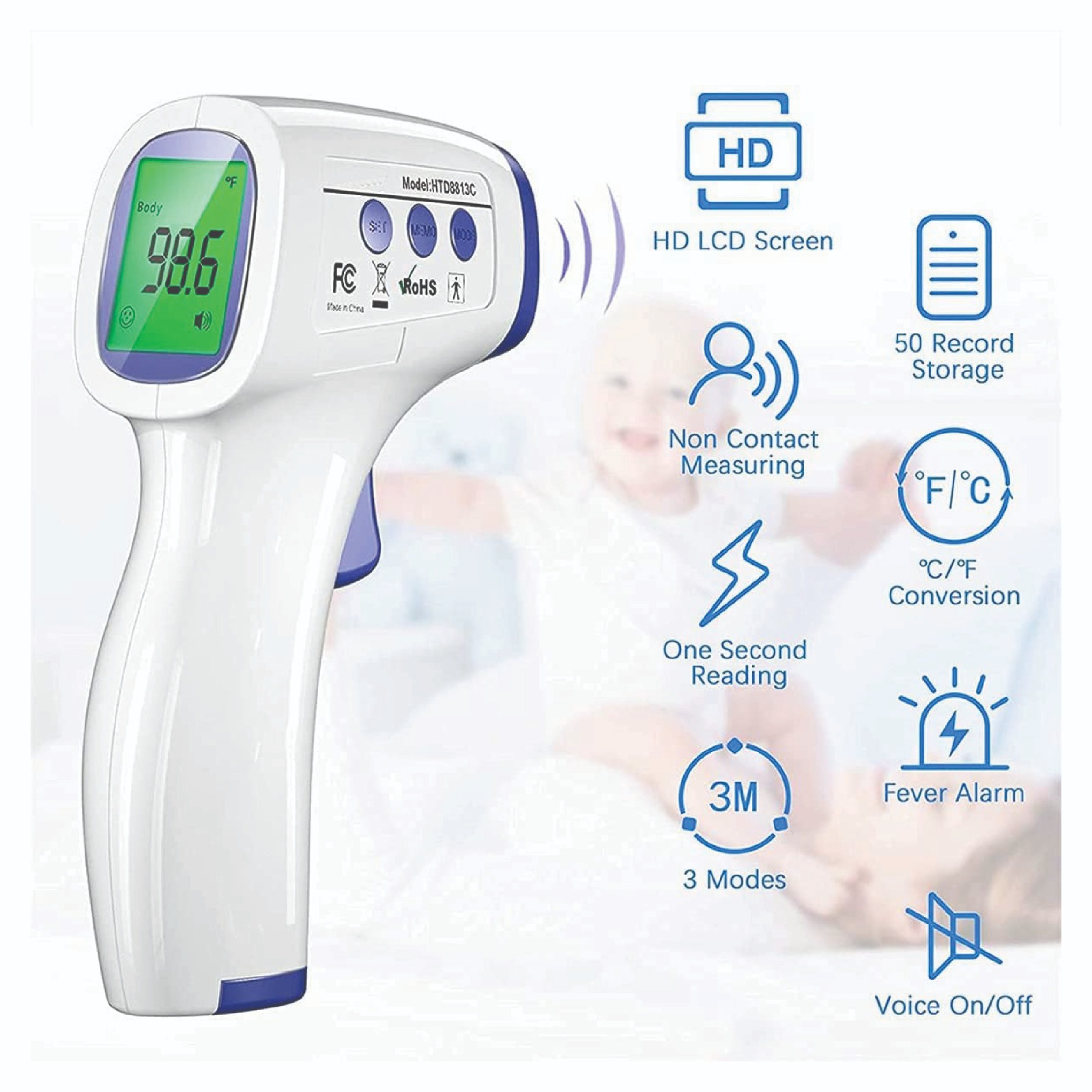 Non-Contact Infrared Digital Thermometer Gun – Infrared Temperature Resolution (1 Pc)