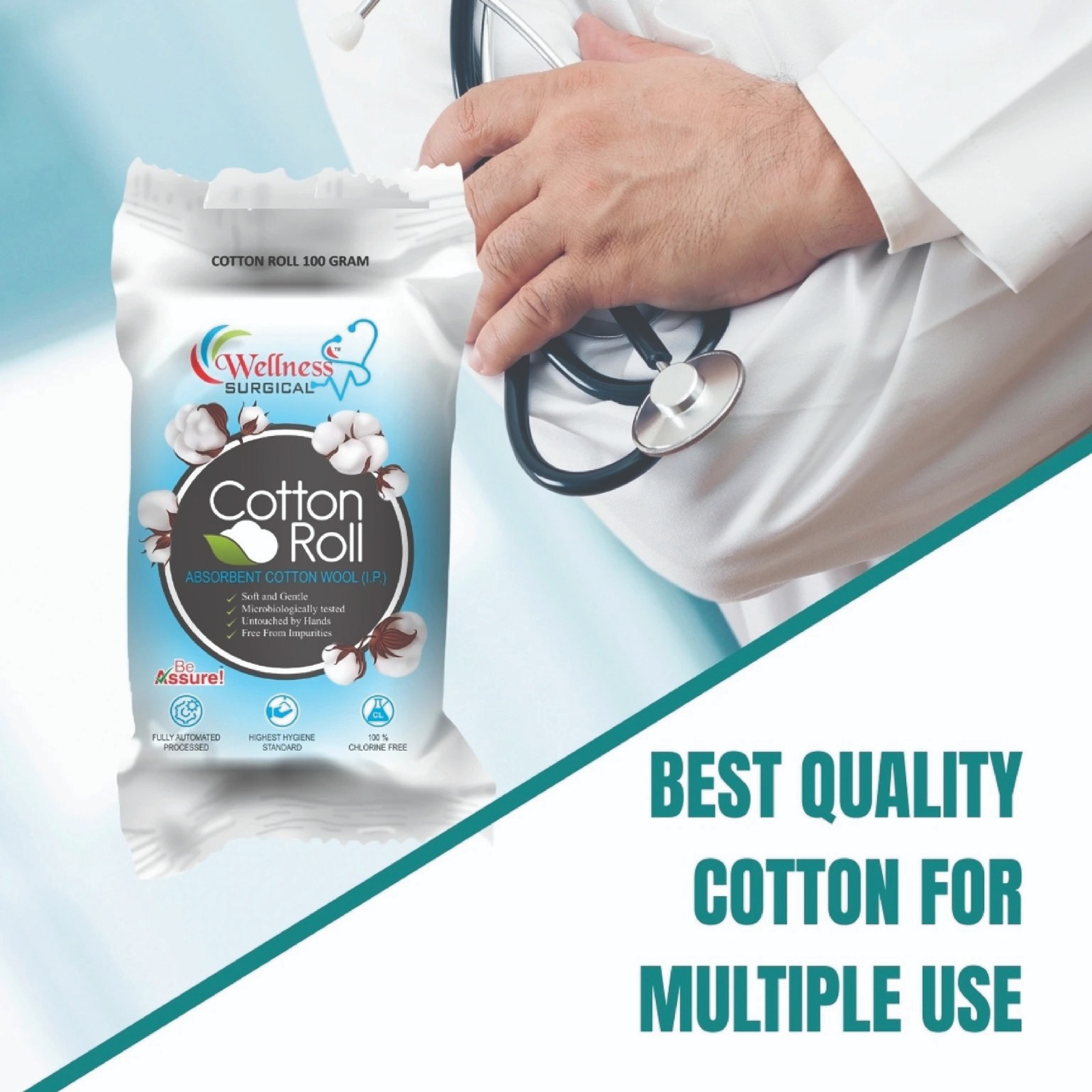 Surgical Cotton Roll – 400g (6 Packs)