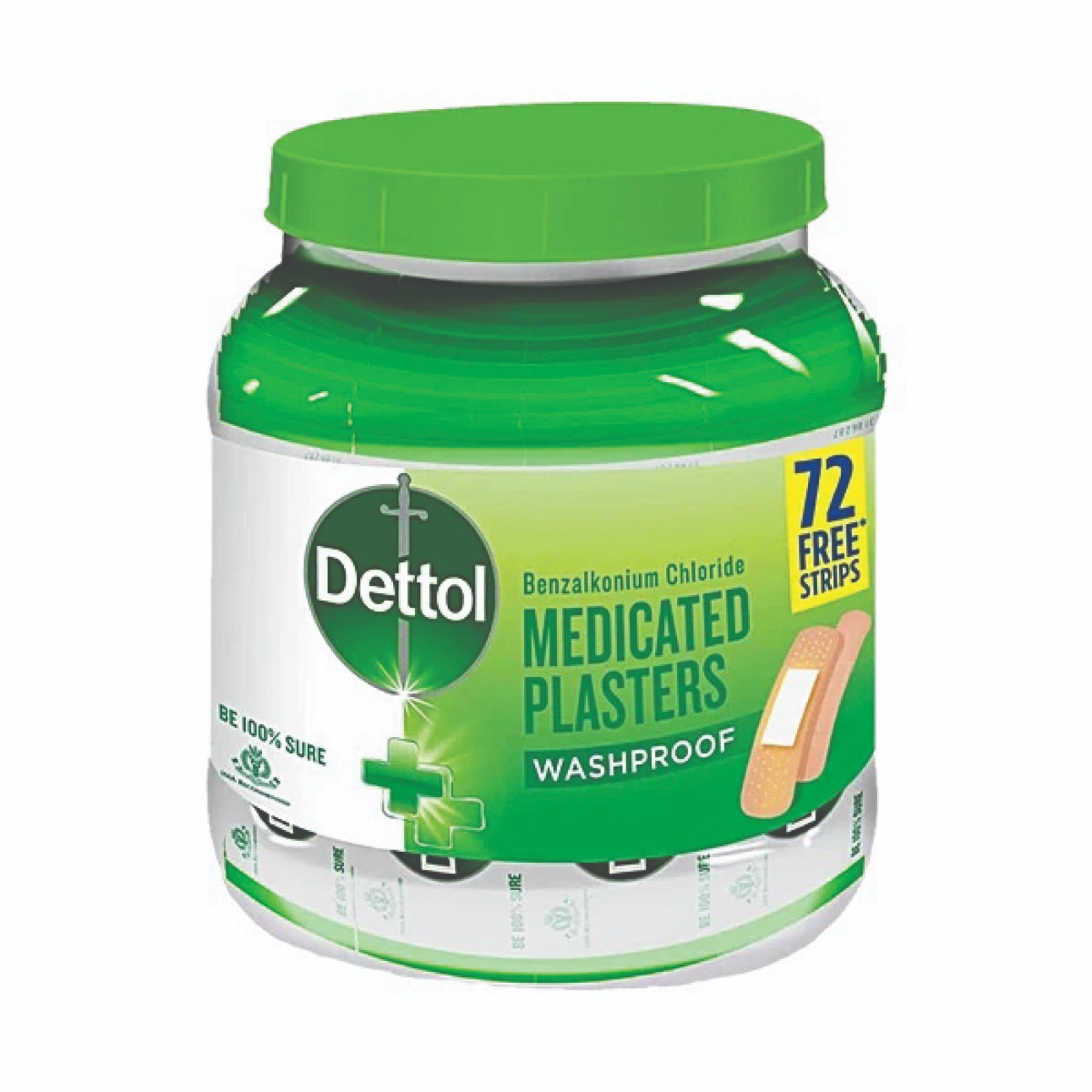 Dettol Medicated Antiseptic Waterproof Plasters – Jar (172 Pcs)