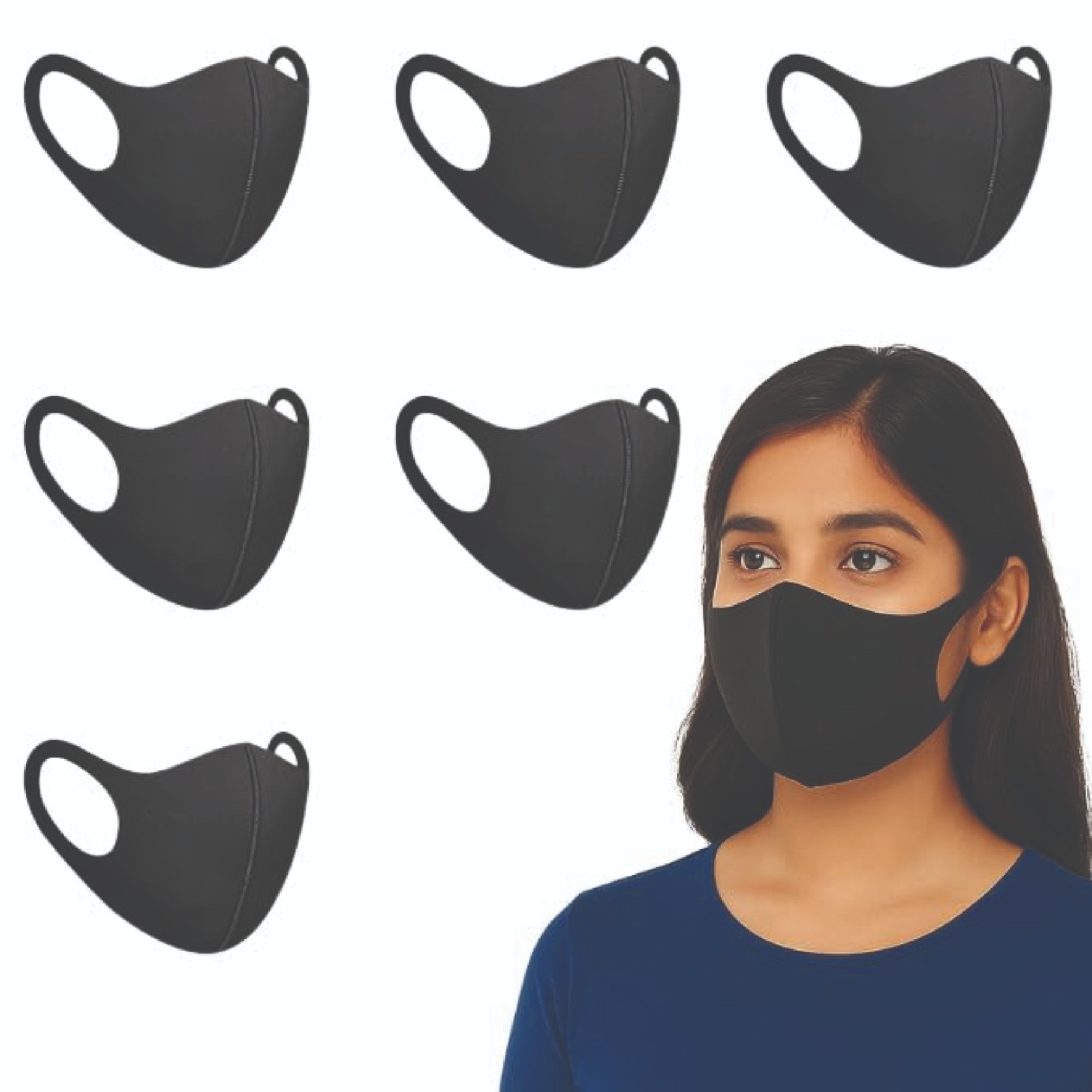 Anti-Pollution Reusable Washable Face Mask for Adults – Unisex Soft Breathable Oxford Fabric (6 Pcs)