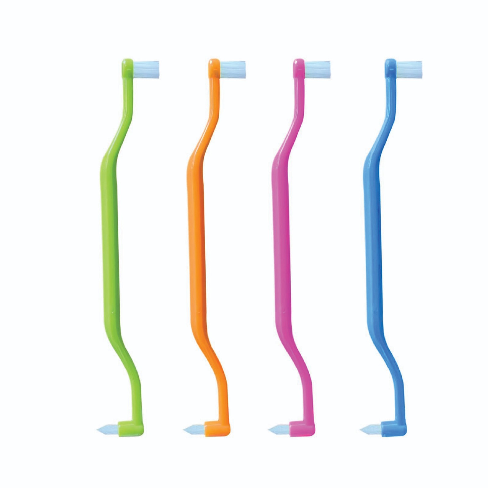 Orthodontic Double-Ended Toothbrush – Intermediate Brush for Implants & Braces (4 Pack, 4D-2)